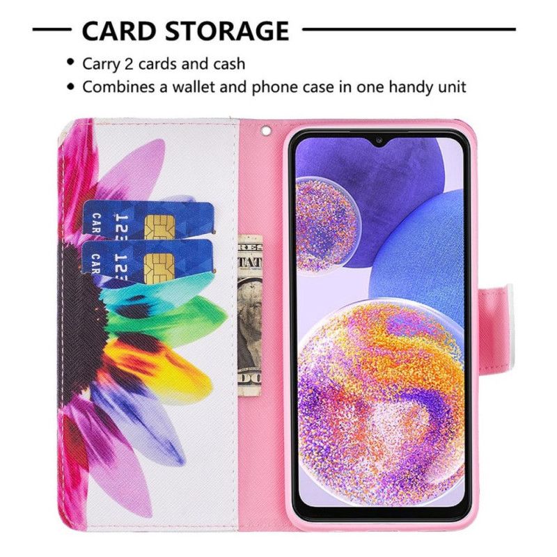 Folio Deksel Til Samsung Galaxy M23 5G Akvarellblomst