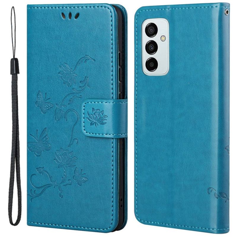 Folio Deksel Til Samsung Galaxy M23 5G Med Kjede Thong Blomster