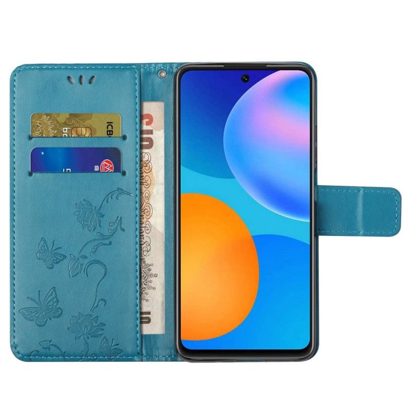 Folio Deksel Til Samsung Galaxy M23 5G Med Kjede Thong Blomster