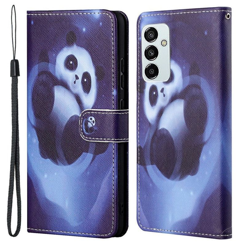 Folio Deksel Til Samsung Galaxy M23 5G Med Kjede Thong Panda