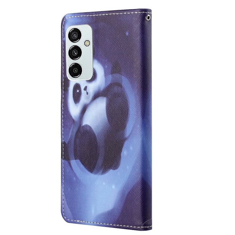 Folio Deksel Til Samsung Galaxy M23 5G Med Kjede Thong Panda
