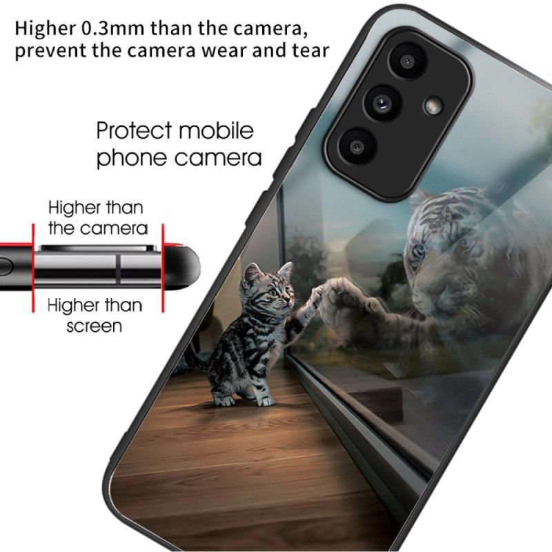 Deksel Samsung Galaxy A15 Kattespeil I Herdet Glass Beskyttelse Deksel
