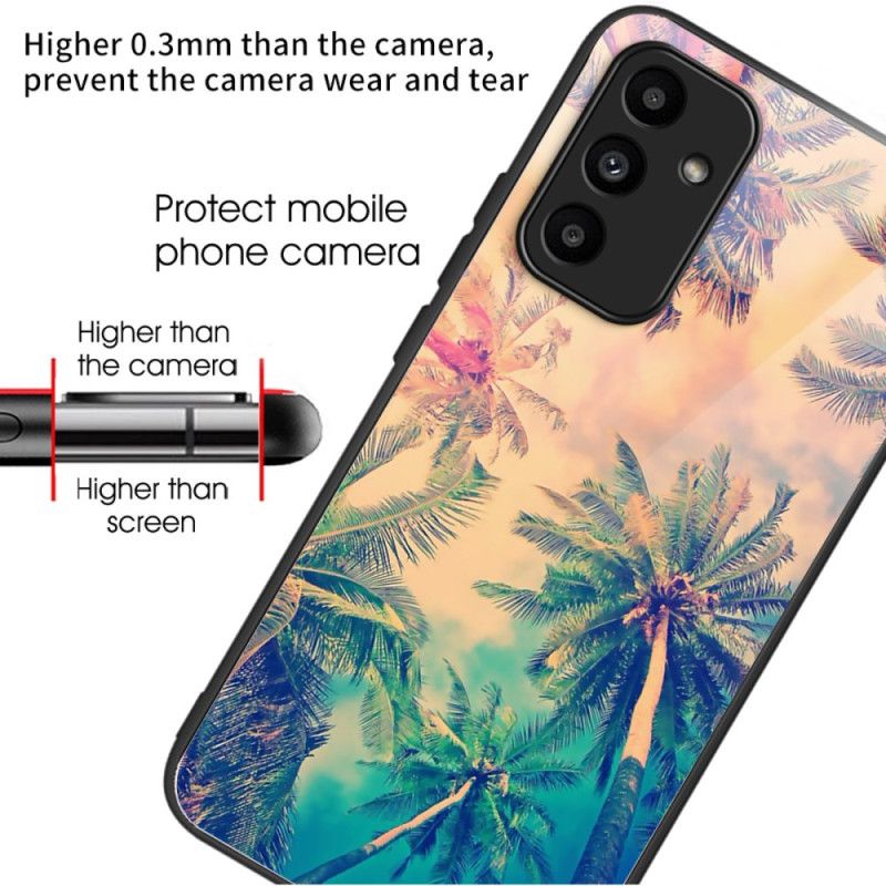 Deksel Samsung Galaxy A15 Palmetre Herdet Glass Beskyttelse Deksel