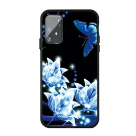 Deksel Til Samsung Galaxy S10 Lite Sommerfugl Og Blå Blomster