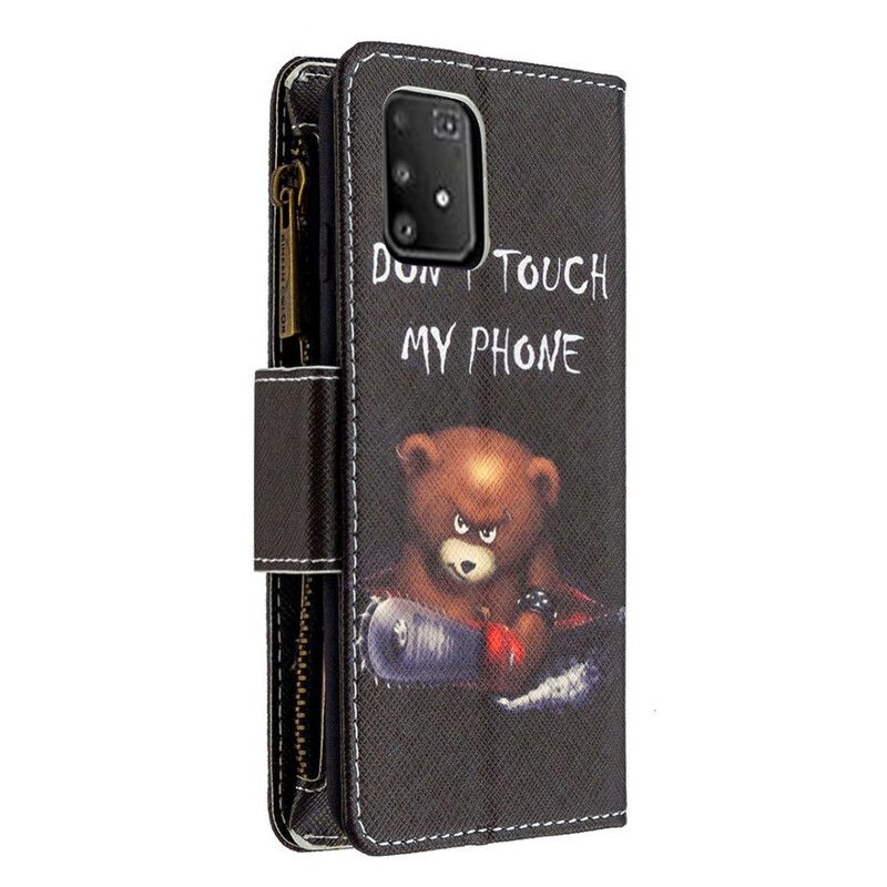 Folio Deksel Til Samsung Galaxy S10 Lite Bear-glidelåslomme