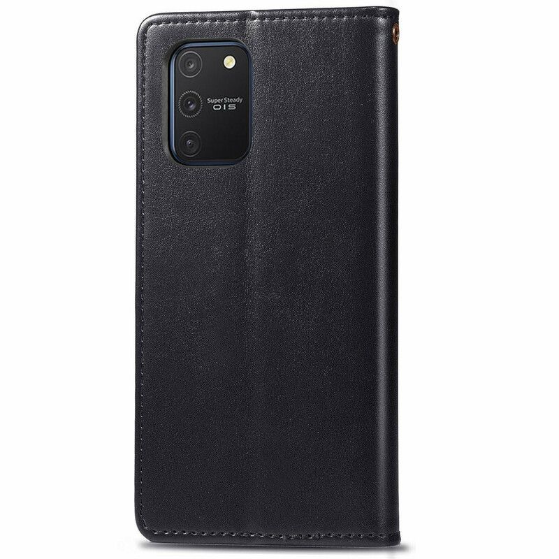 Folio Deksel Til Samsung Galaxy S10 Lite Faux Skinn Og Vintage Lås