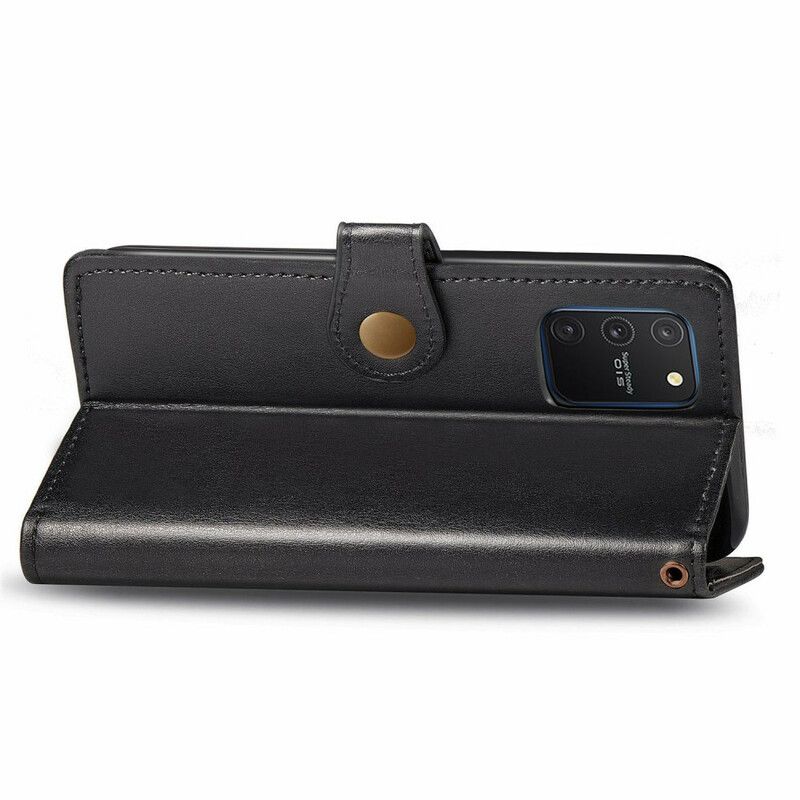 Folio Deksel Til Samsung Galaxy S10 Lite Faux Skinn Og Vintage Lås