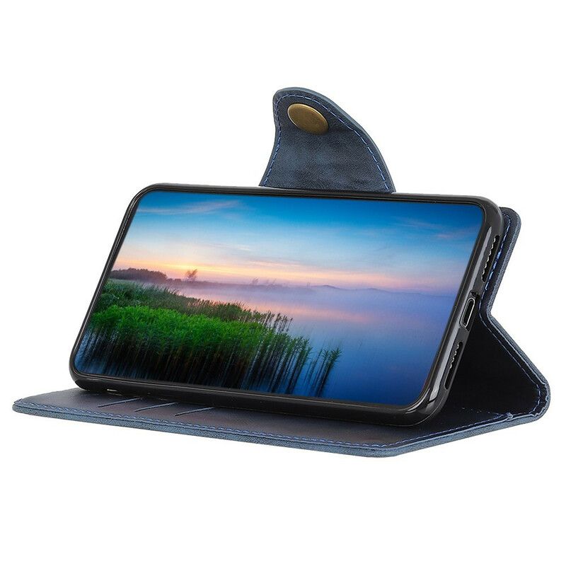 Folio Deksel Til Samsung Galaxy S10 Lite Faux Skinnknapp