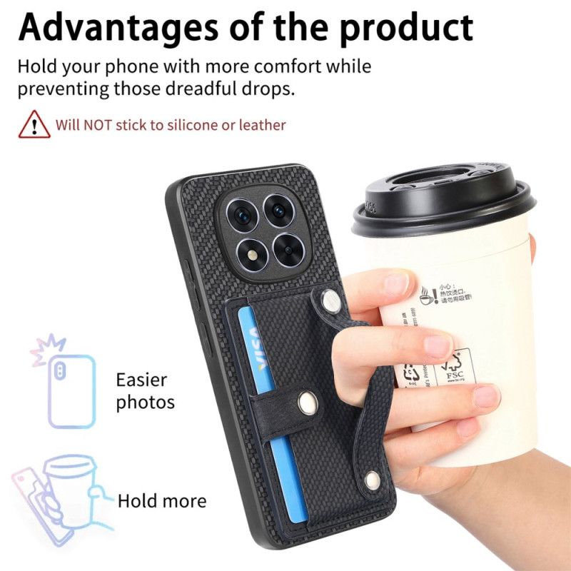 Deksel Xiaomi Redmi Note 14 Pro Plus 5g Med Kortholder Og Manuell Stropp Beskyttelse Deksel