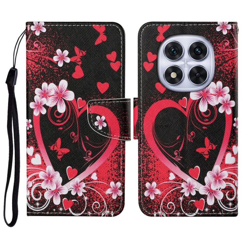 Folio Deksel Til Xiaomi Redmi Note 14 Pro Plus 5g Rødt Hjerte