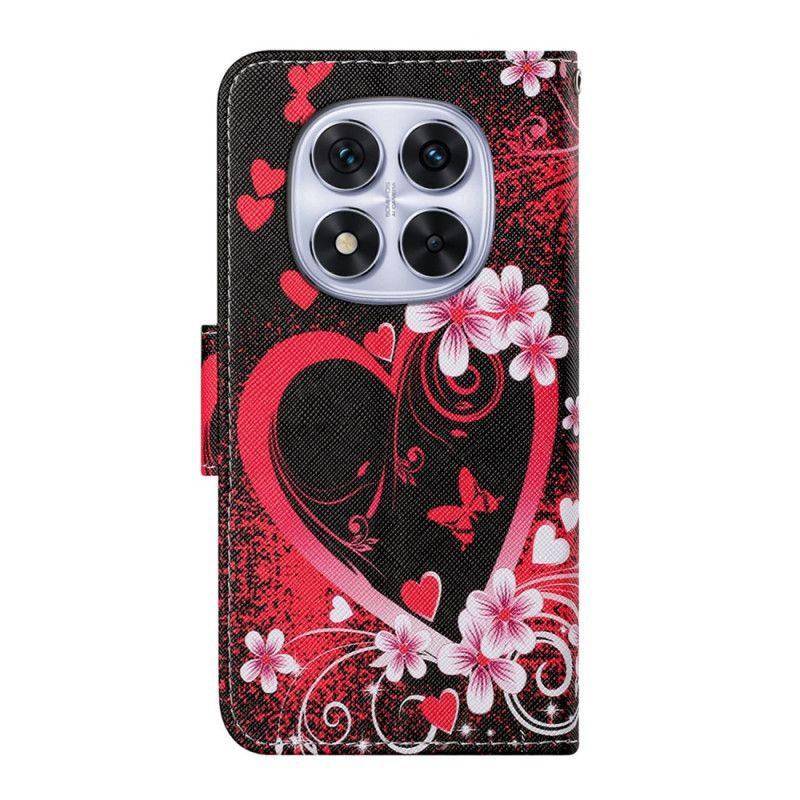 Folio Deksel Til Xiaomi Redmi Note 14 Pro Plus 5g Rødt Hjerte