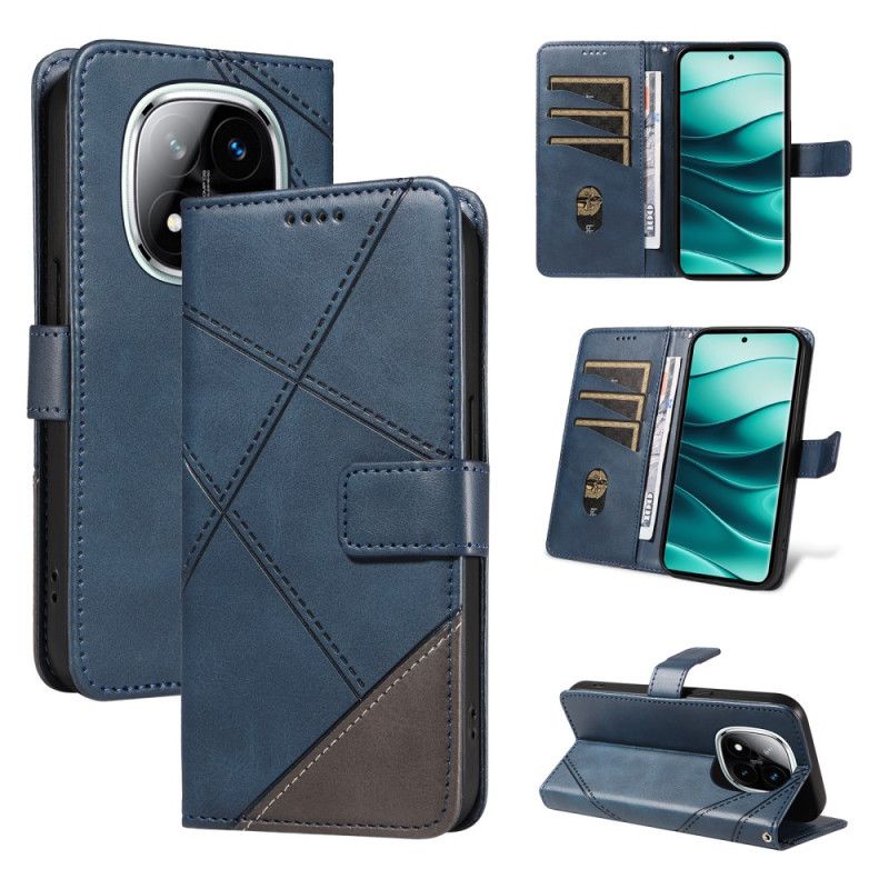 Folio Deksel Til Xiaomi Redmi Note 14 Pro Plus 5g Tofarget Stripete Strap-on