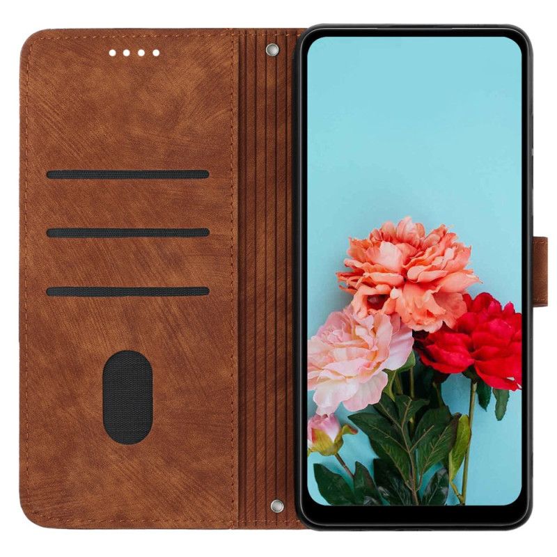 Folio Deksel Xiaomi Redmi Note 14 Pro Plus 5g Designlinjer Beskyttelse Deksel