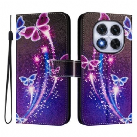 Folio Deksel Xiaomi Redmi Note 14 Pro Plus 5g Festlig Sommerfuglmønster Beskyttelse Deksel