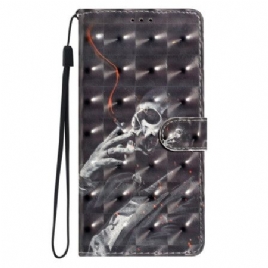 Folio Deksel Xiaomi Redmi Note 14 Pro Plus 5g Røykende 3d-skjelett Beskyttelse Deksel