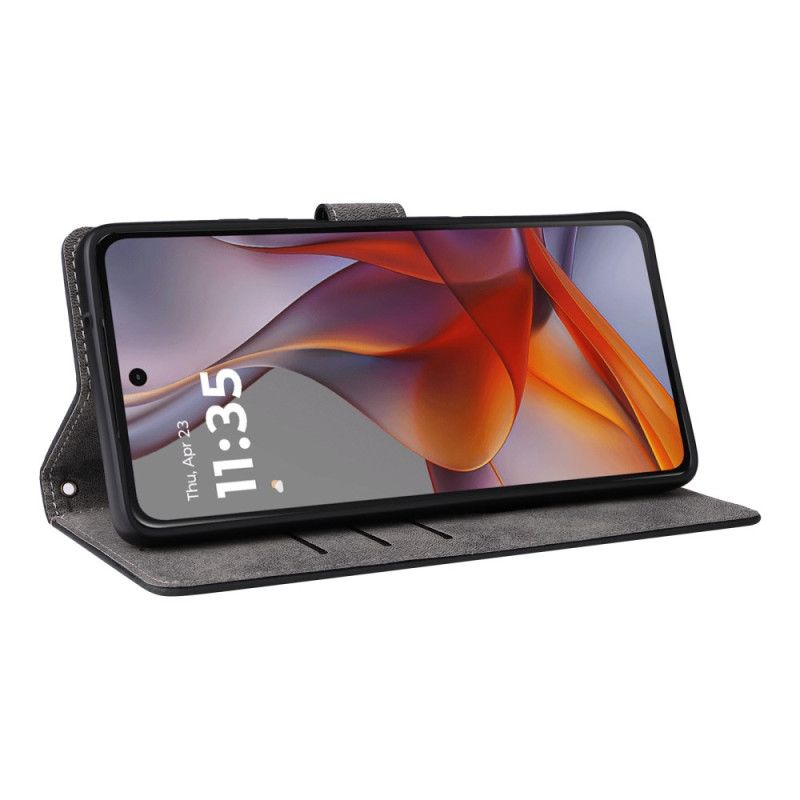 Folio Deksel Xiaomi Redmi Note 14 Pro Plus 5g Semsket Skinnvariant Med Stropp