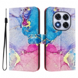 Lærdeksel Folio Deksel Xiaomi Redmi Note 14 Pro Plus 5g Flerfarget Marmormønster