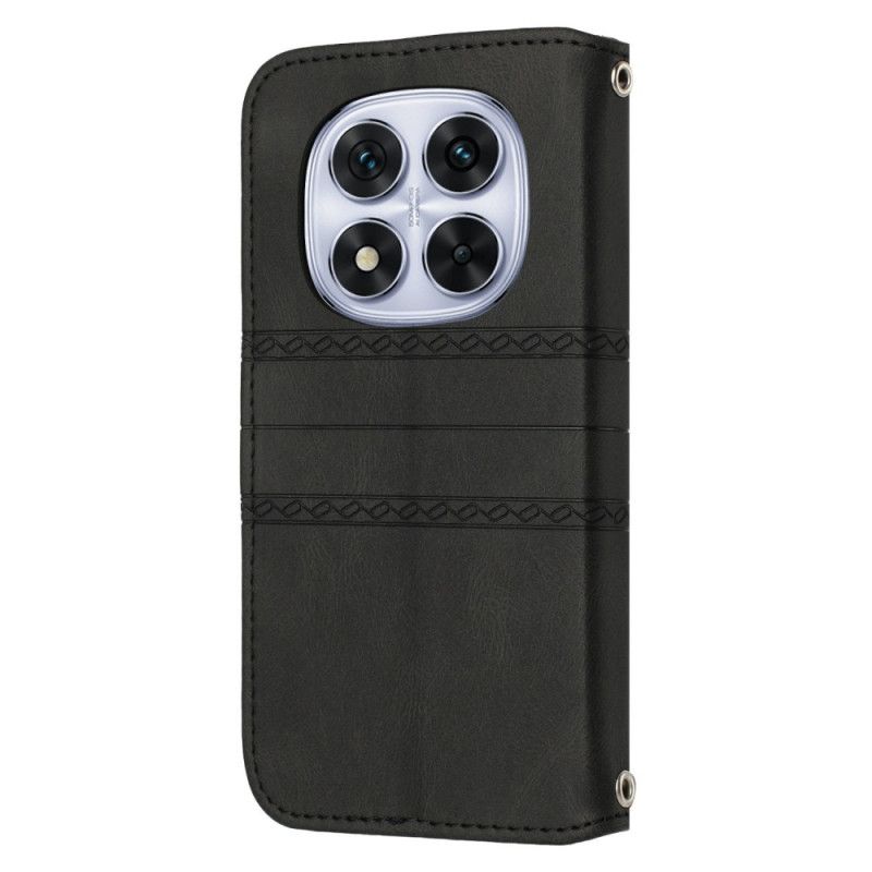 Lærdeksel Folio Deksel Xiaomi Redmi Note 14 Pro Plus 5g Frise Og Stropp