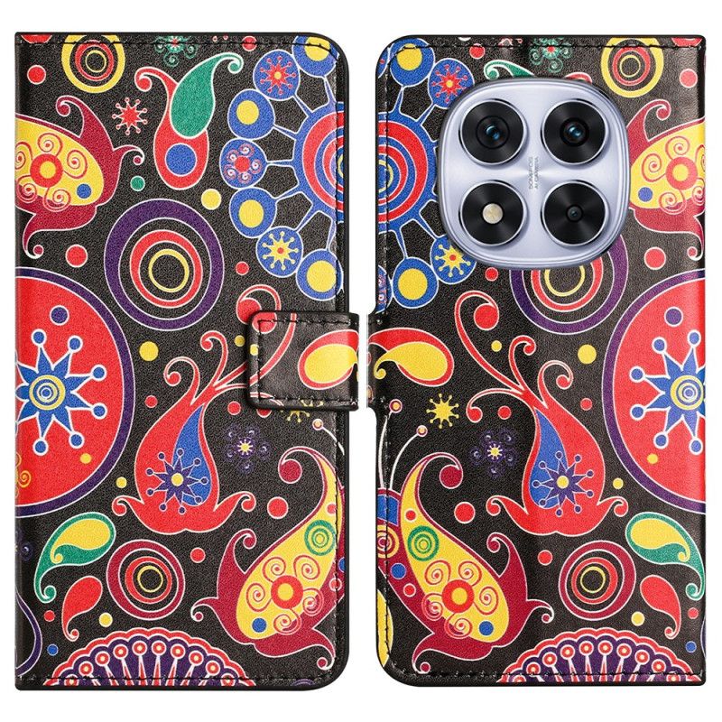 Lærdeksel Folio Deksel Xiaomi Redmi Note 14 Pro Plus 5g Mobildeksel Galaksemønster