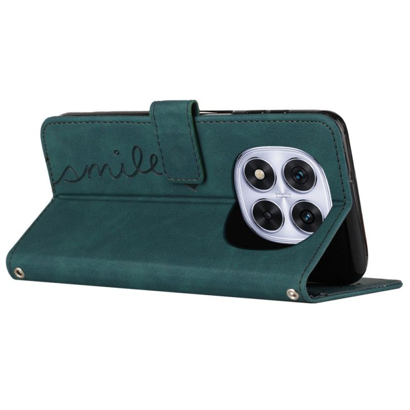 Lærdeksel Folio Deksel Xiaomi Redmi Note 14 Pro Plus 5g Mobildeksel Smil