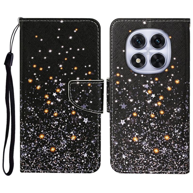 Lærdeksel Folio Deksel Xiaomi Redmi Note 14 Pro Plus 5g Mobildeksel Svart Pentagram