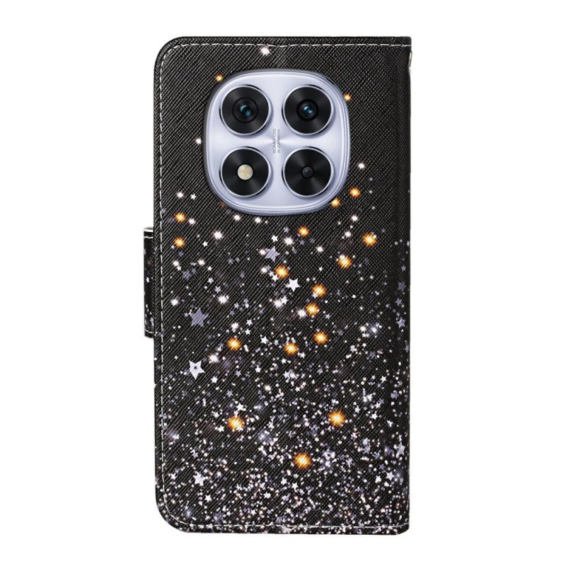 Lærdeksel Folio Deksel Xiaomi Redmi Note 14 Pro Plus 5g Mobildeksel Svart Pentagram