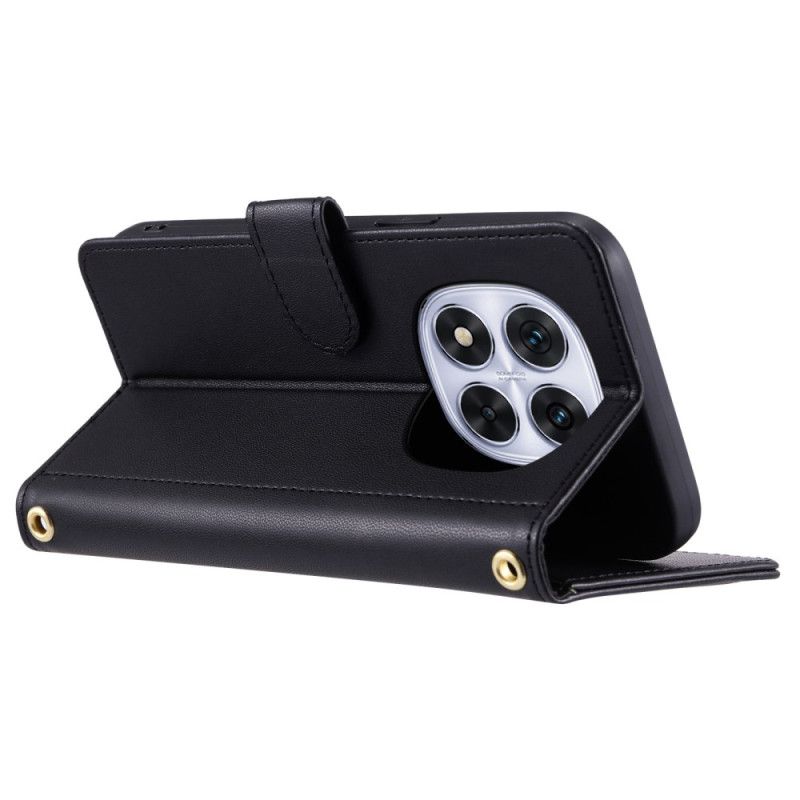 Lærdeksel Folio Deksel Xiaomi Redmi Note 14 Pro Plus 5g Vattert Eleganse