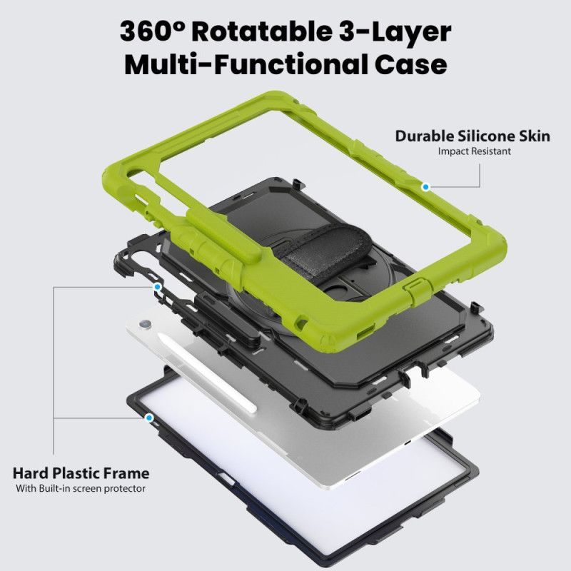 Deksel Samsung Galaxy Tab S10 Fe Plus Ultraslitesterk Med Skulderstropp Beskyttelse Deksel