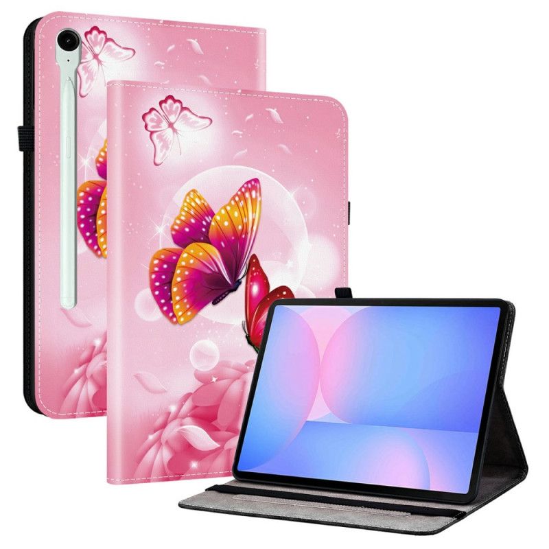 Etui Til Samsung Galaxy Tab S10 Fe Plus Rosa Sommerfugler