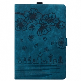 Lærdeksel Folio Deksel Samsung Galaxy Tab S10 Fe Plus Mobildeksel Kattemotiv