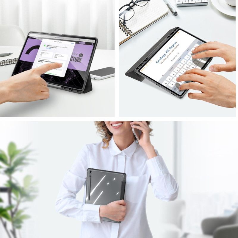 Samsung Galaxy Tab S10 Fe Plus Gjennomsiktig Bakside Med Tre Paneler