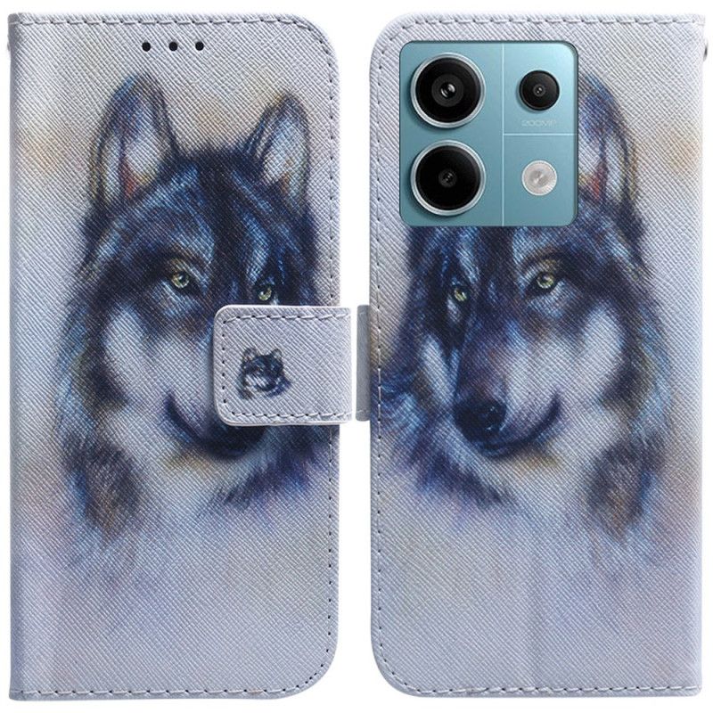 Folio Deksel Poco X6 5g Akvarellhund Beskyttelse Deksel