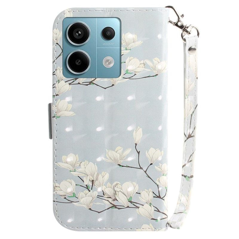 Folio Deksel Poco X6 5g Stripete Magnolia Beskyttelse Deksel