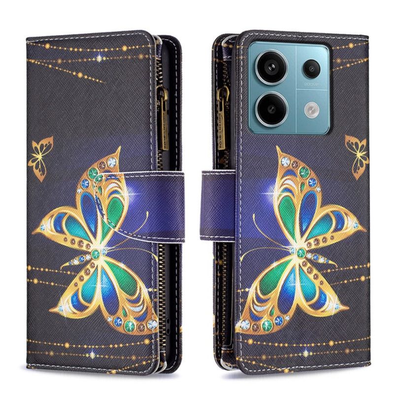 Folio Deksel Til Poco X6 5g Rhinestone Sommerfugllommebok