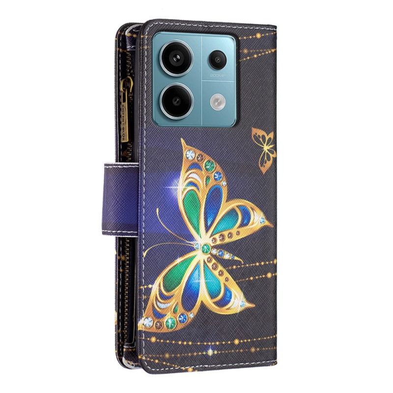 Folio Deksel Til Poco X6 5g Rhinestone Sommerfugllommebok