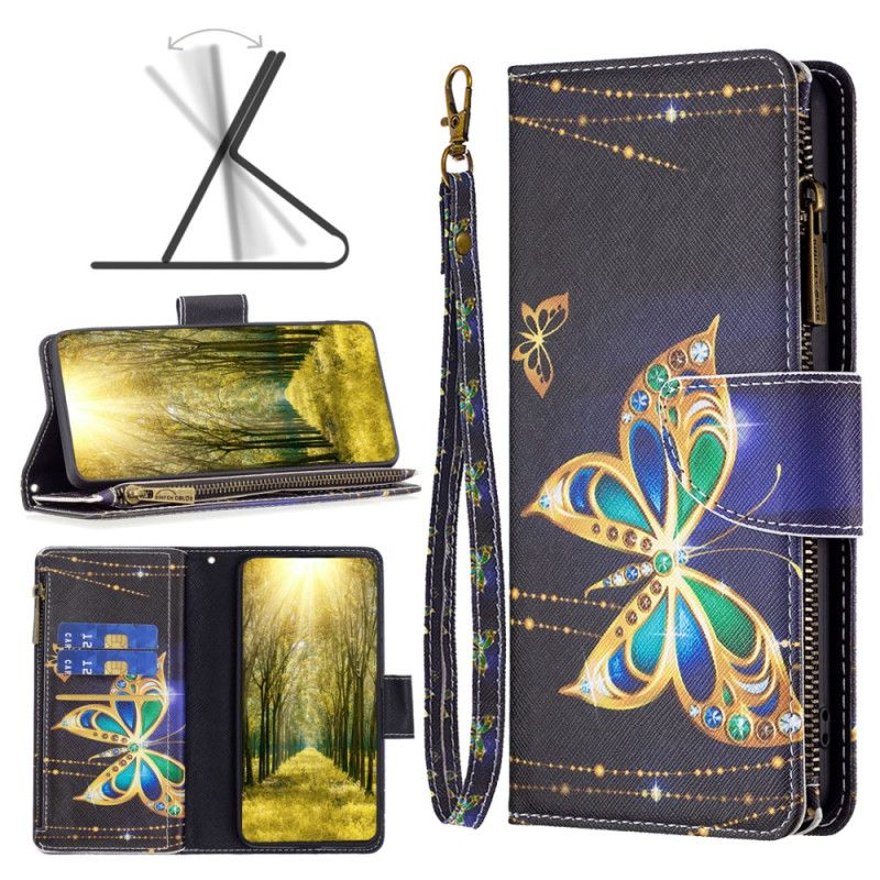 Folio Deksel Til Poco X6 5g Rhinestone Sommerfugllommebok