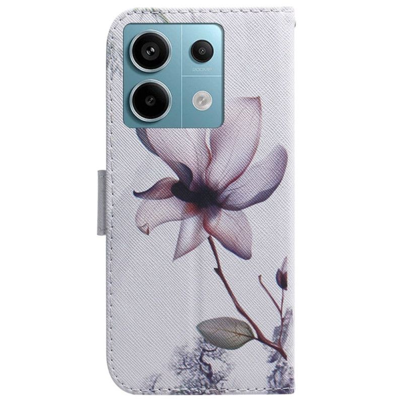 Lærdeksel Folio Deksel Poco X6 5g Rosa Blomst