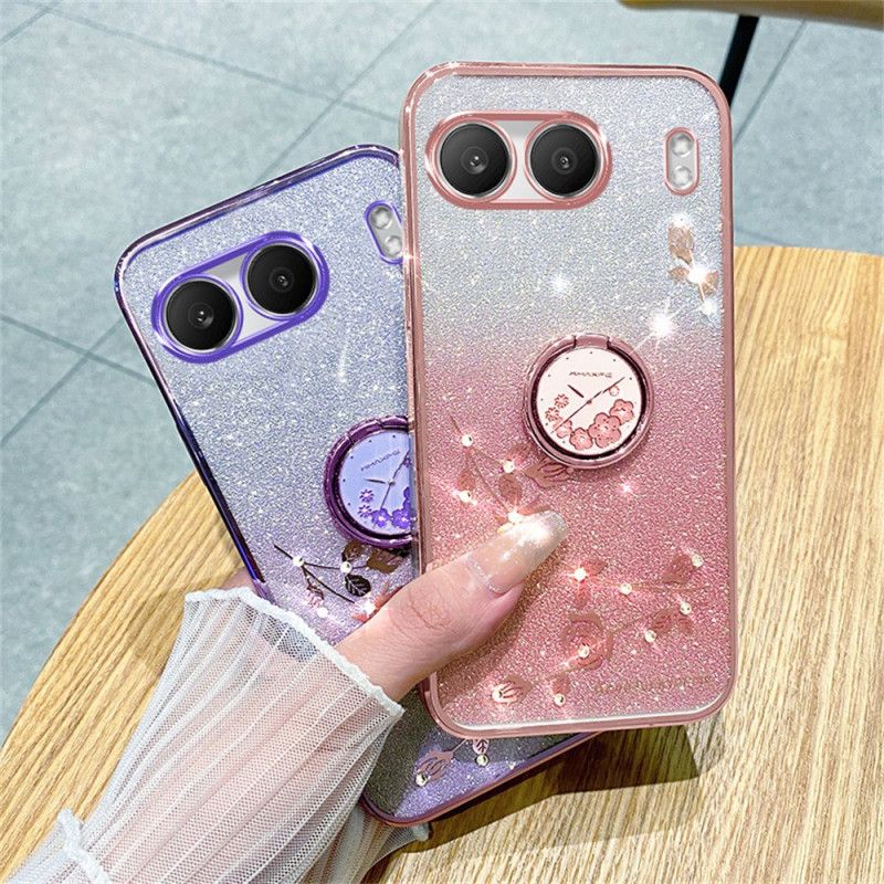 Deksel Oneplus Nord 4 Kadem Paljetter Og Rhinestones Ringholder Beskyttelse Deksel