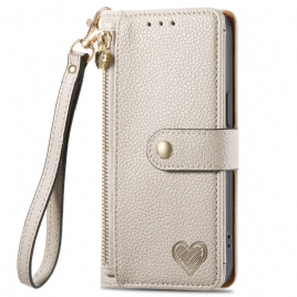 Lærdeksel Folio Deksel Oneplus Nord 4 Mobildeksel Hjerte Rfid-blokkerende Lommebok