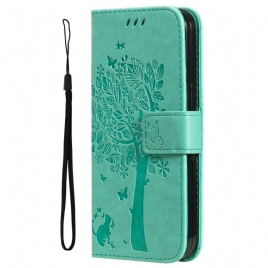 Lærdeksel Folio Deksel Oneplus Nord 4 Mobildeksel Tre Og Katt