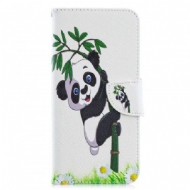 Folio Deksel Til Samsung Galaxy A70 Panda På Bambus