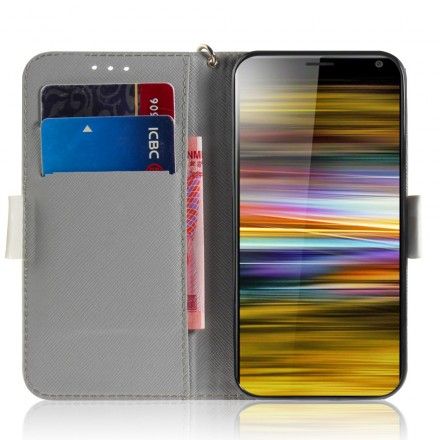 Folio Deksel Til Sony Xperia 10 Plus Med Kjede Thong Blomstergren