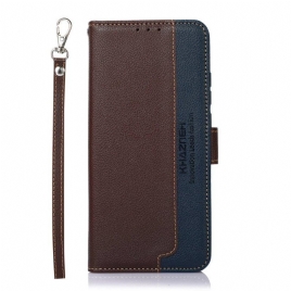 Folio Deksel Til Xiaomi 12T / 12T Pro Litchi Stil Rfid Khazneh