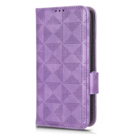 Folio Deksel Til Xiaomi 12T / 12T Pro Retro Stil Trekanter