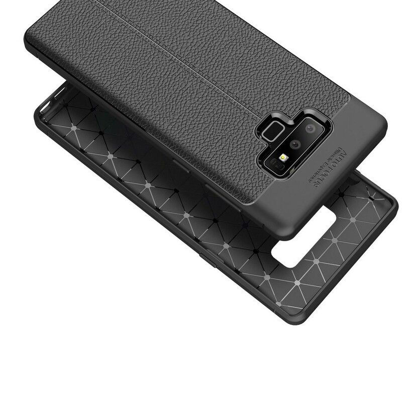 Deksel Til Samsung Galaxy Note 9 Dobbellinje Litchi-skinneffekt