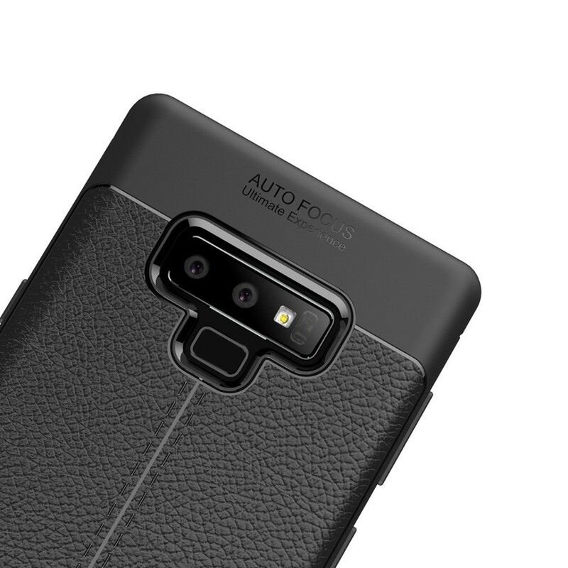 Deksel Til Samsung Galaxy Note 9 Dobbellinje Litchi-skinneffekt