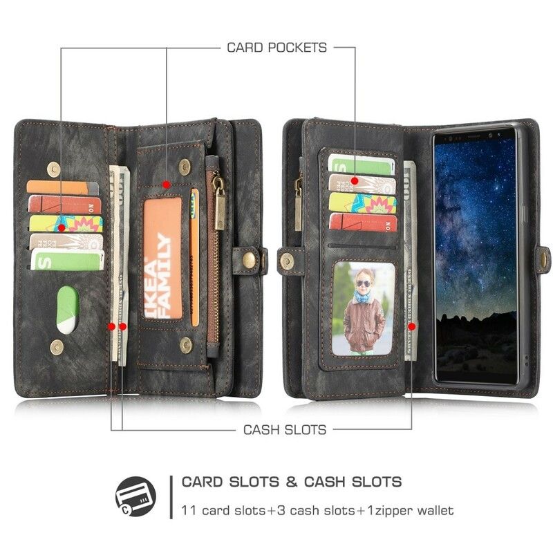 Folio Deksel Til Samsung Galaxy Note 9 Caseme Vintage Skinn