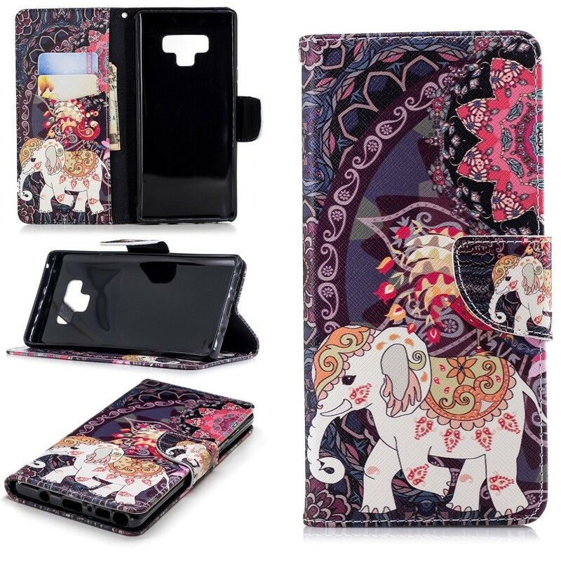 Folio Deksel Til Samsung Galaxy Note 9 Etnisk Elefantmandala