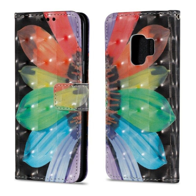 Folio Deksel Til Samsung Galaxy S9 Malt Blomst