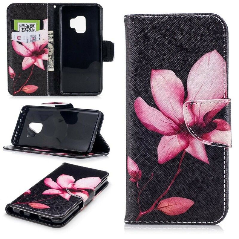 Folio Deksel Til Samsung Galaxy S9 Rosa Blomst
